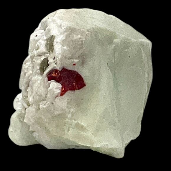 Lime White Ruby Tipped Art Glass Cullet Glowing Uranium Manganese Slag #5GX3 - Picture 2 of 7